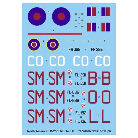 Techmod North American B-25C Mitchell II matrica