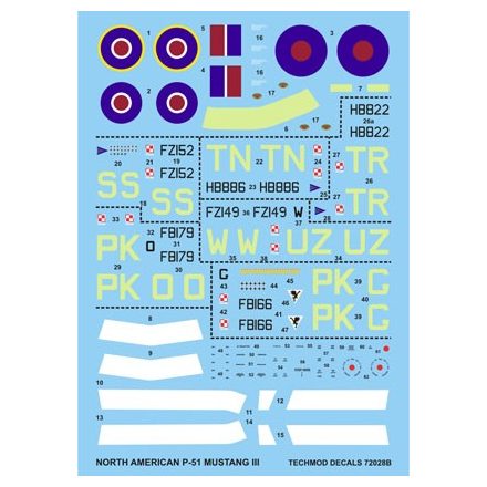 Techmod North American P-51 Mustang III matrica