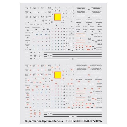 Techmod Supermarine Spitfire I-XVI Stencils matrica