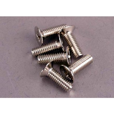 Traxxas Screws, 4x12mm countersunk machine (100-degree) (6)