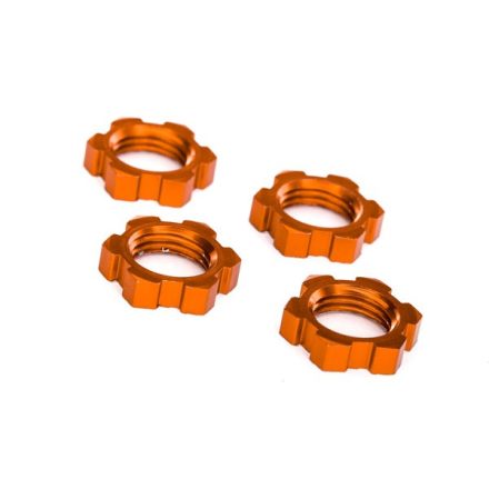 Traxxas Wheel nuts, splined, 17mm, serrated (orange-anodized) (4)