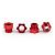 Traxxas Stub axle nut, aluminum (red-anodized) (4)