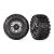 Traxxas Tires & wheels, assembled, glued (black chrome 2.8" wheels, Sledgehammer™ tires, foam inserts) (2) (TSM® rated)