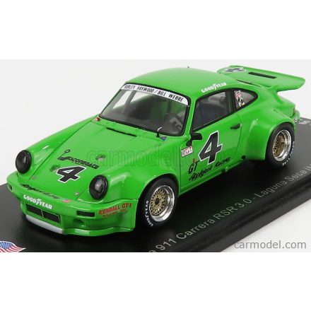 SPARK-MODEL PORSCHE 911 RSR 3.0 CARRERA N 4 LAGUNA SECA IMSA GT 1974 H.HAYWOOD - B.WEBBE