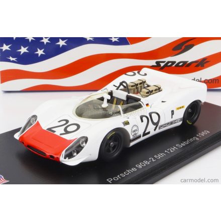 SPARK-MODEL PORSCHE - 908/2 N 29 5th 12h SEBRING 1969 G.MITTER - U.SCHUTZ