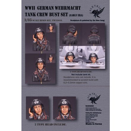 Valkyrie Miniatures WWII German Wehmacht Tank Crew Bust Set (Early Era)