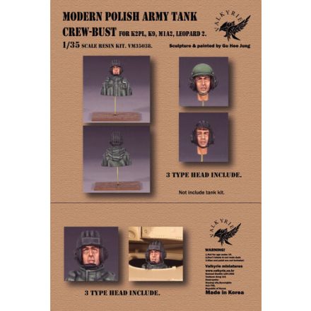 Valkyrie Miniatures Modern Polish Army Tank Crew - Bust (For K2PL, K9, M1A2, Leopard 2)