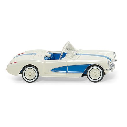 Wiking Chevrolet Corvette (C1) Convertible, white/blue, 1953